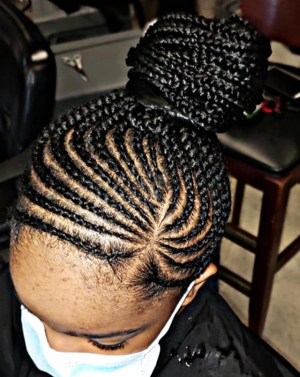 Cornrows updo