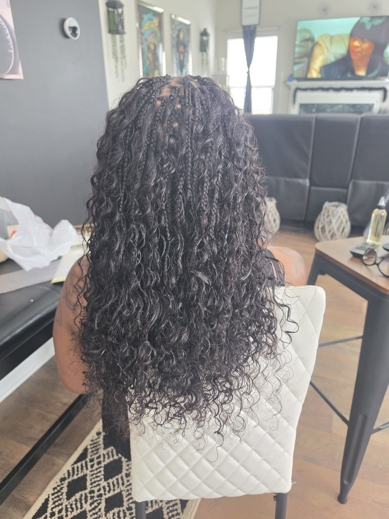 Boho braids with curls